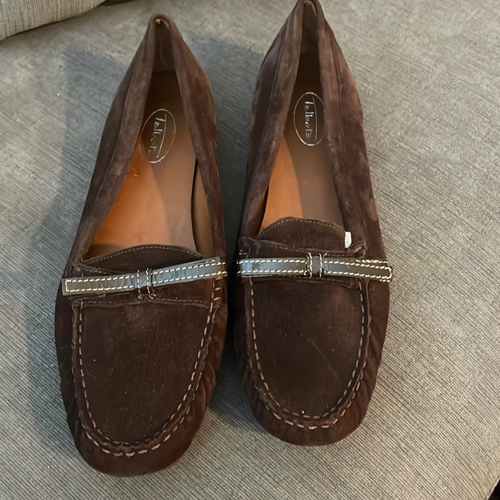 Talbots Suede Leather Driving Moccasins sz 8W